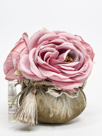 Deko-Blumen Bouquet mit Raumduft „Three Roségold Roses“